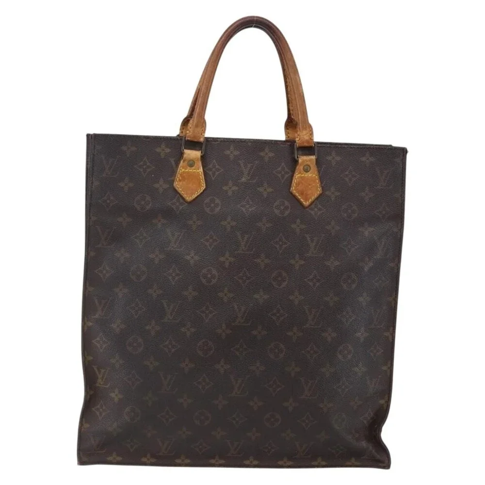 Louis Vuitton Monogram Sac Plat Handbag Brown